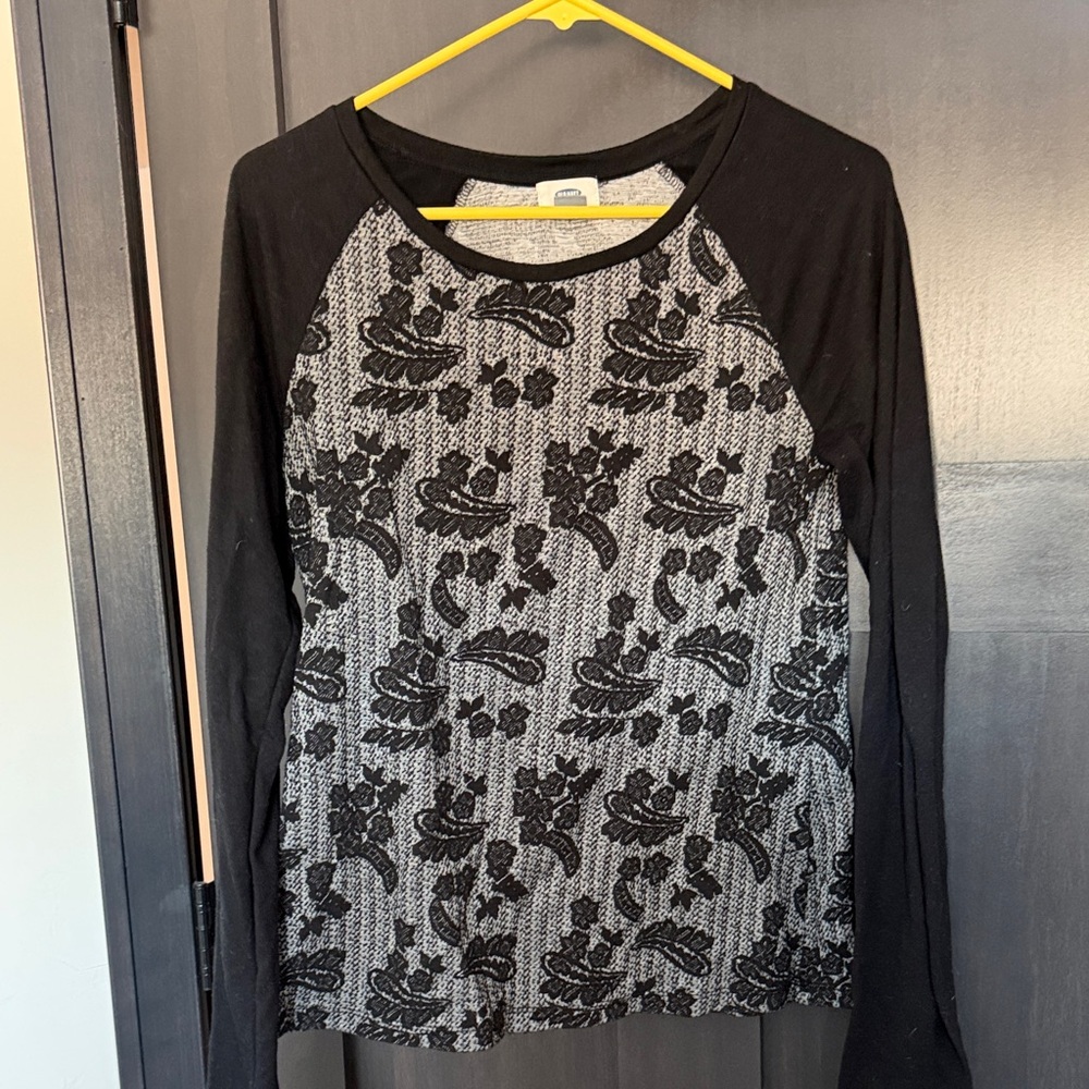 Old Navy Black Floral Women's Top